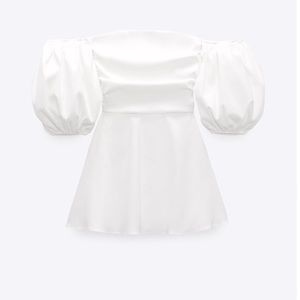 Zara Minidress White, Off-the-shoulder, NEVER WORN, tags still on!